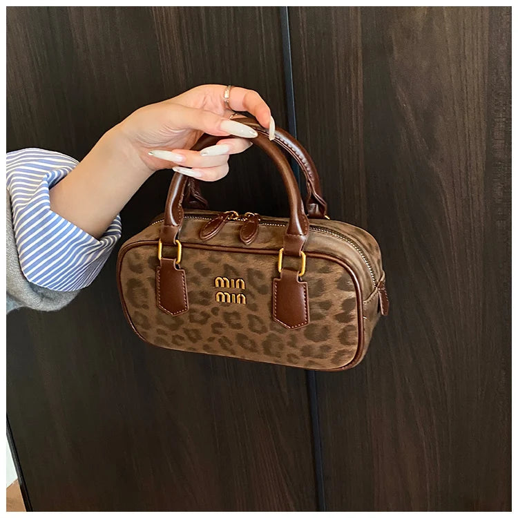 Leopard Print Bowling Bag