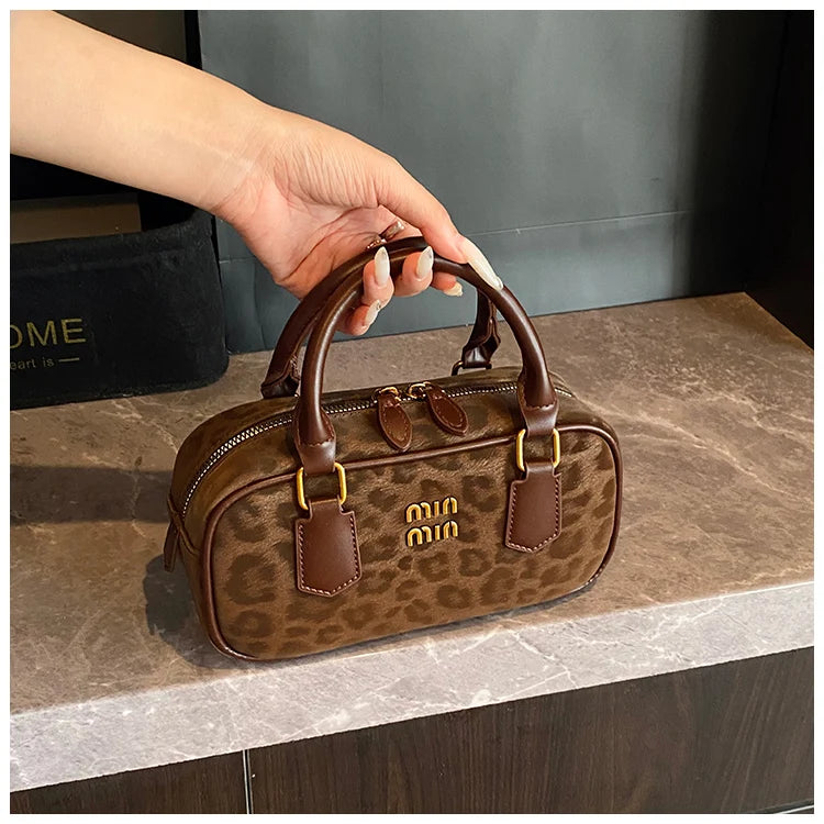 Leopard Print Bowling Bag