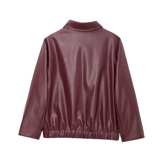 Oversized Faux Leather Jacket