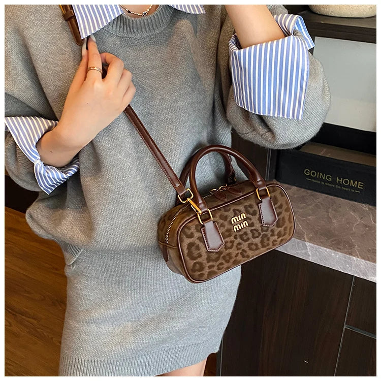 Leopard Print Bowling Bag