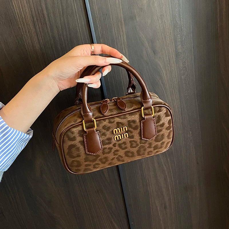 Leopard Print Bowling Bag