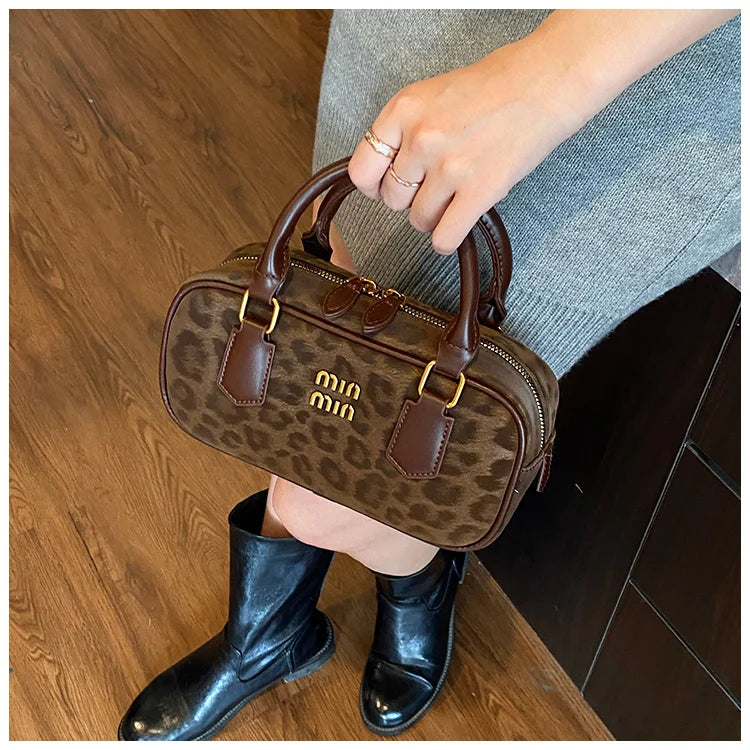 Leopard Print Bowling Bag