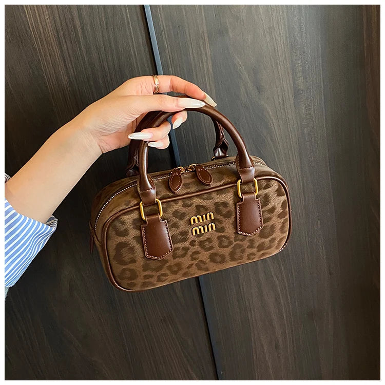 Leopard Print Bowling Bag