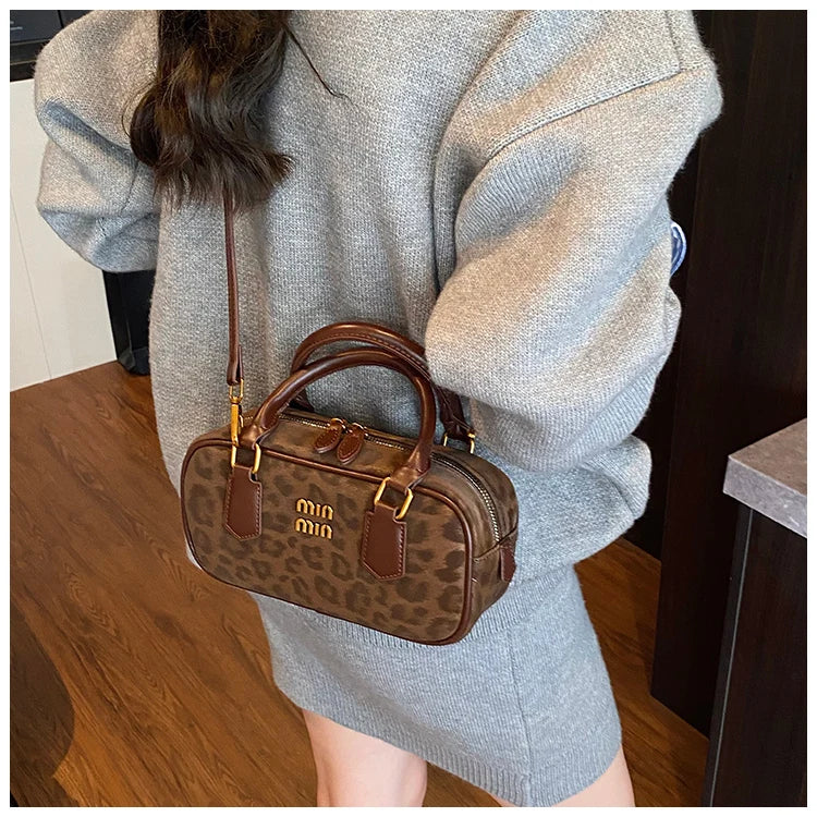 Leopard Print Bowling Bag